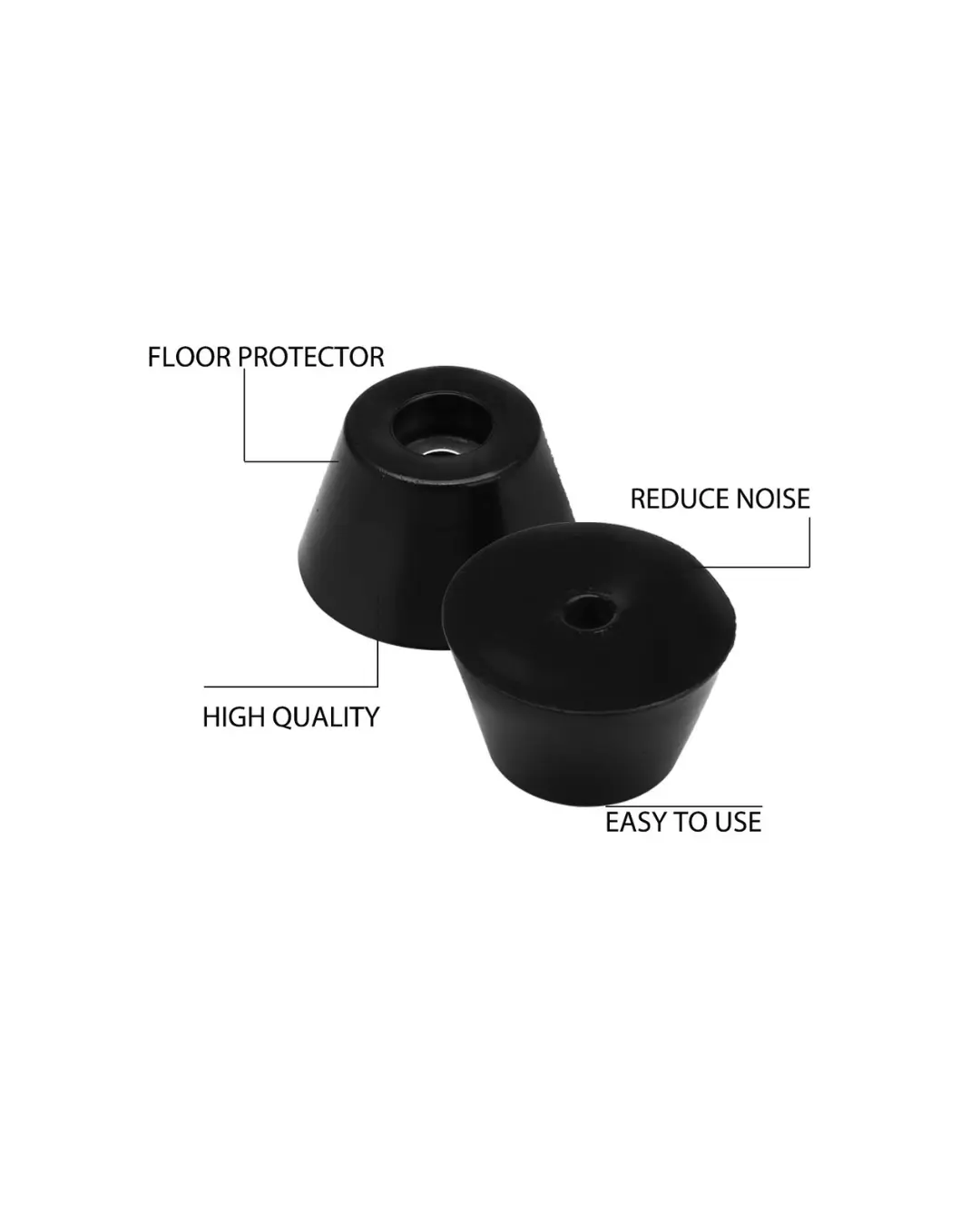Plastic furniture buffer for chair and table legs to prevent floor damage