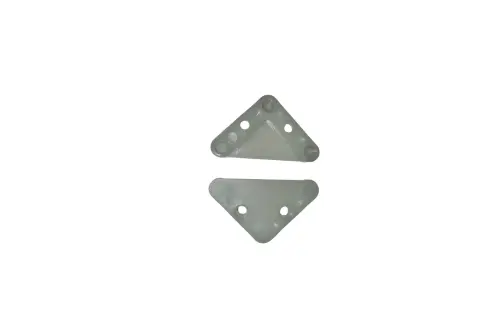 Plastic glass corner protectors for safety and edge protection on glass surfaces