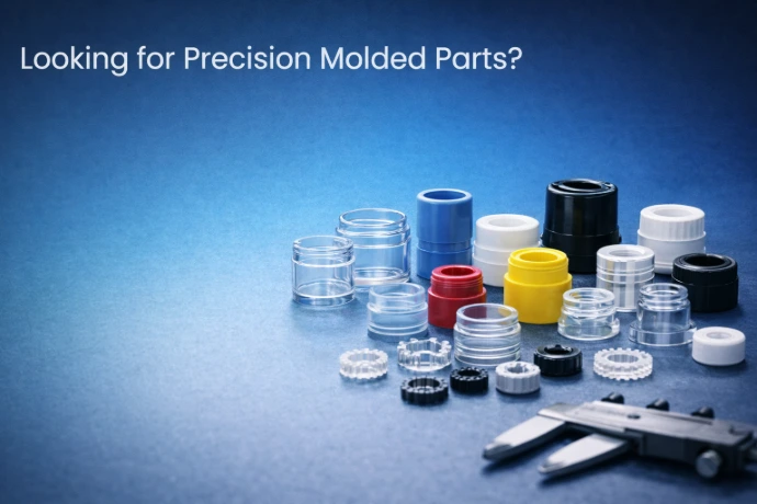 Plastic components undergoing quality testing and inspection