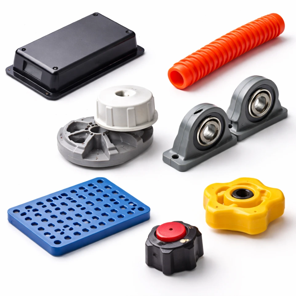 Plastic automotive parts and hardware components for industrial applications