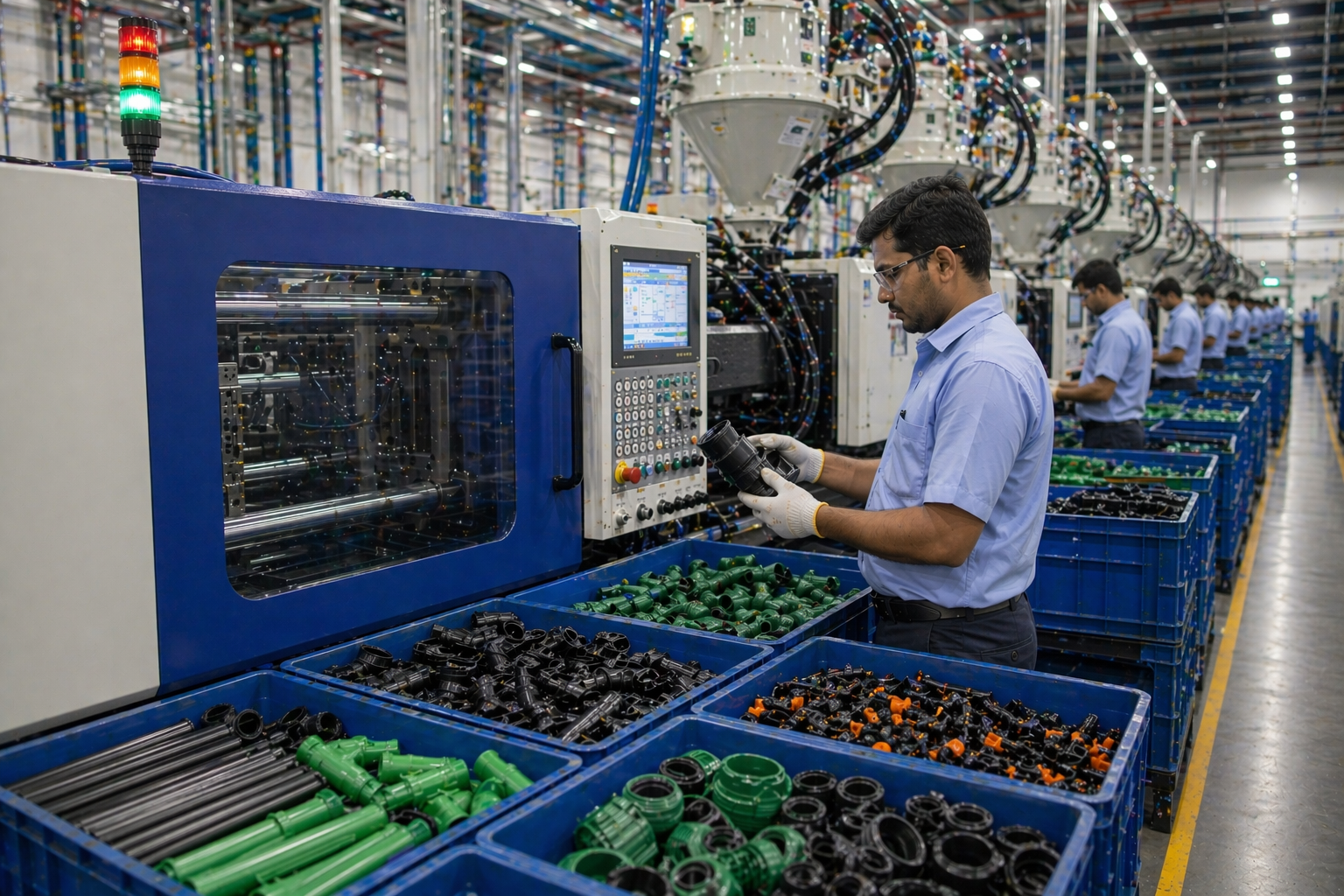 Plastic moulding process for automotive and hardware components