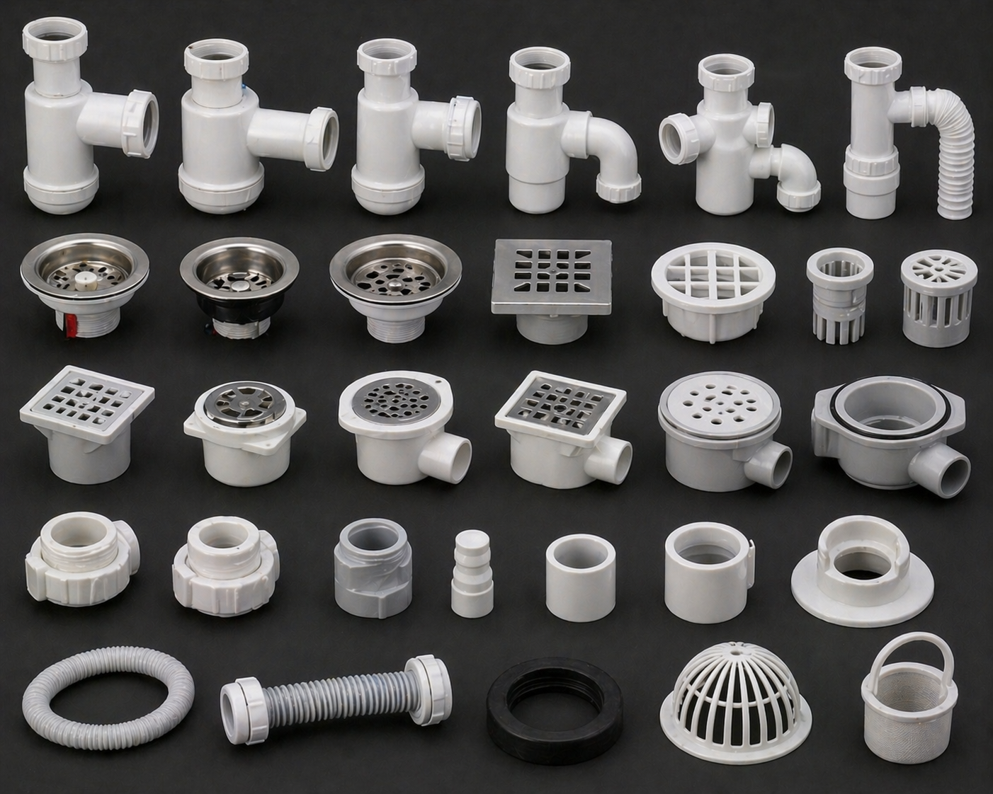 Plastic pipe fittings for plumbing and sanitary applications