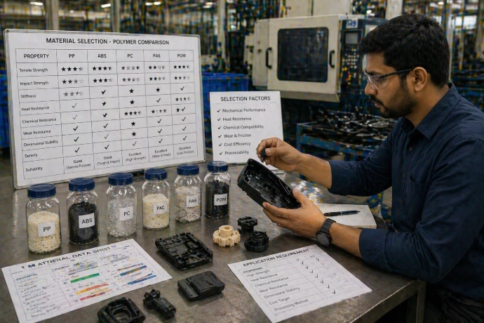 Engineer reviewing product design and development drawings