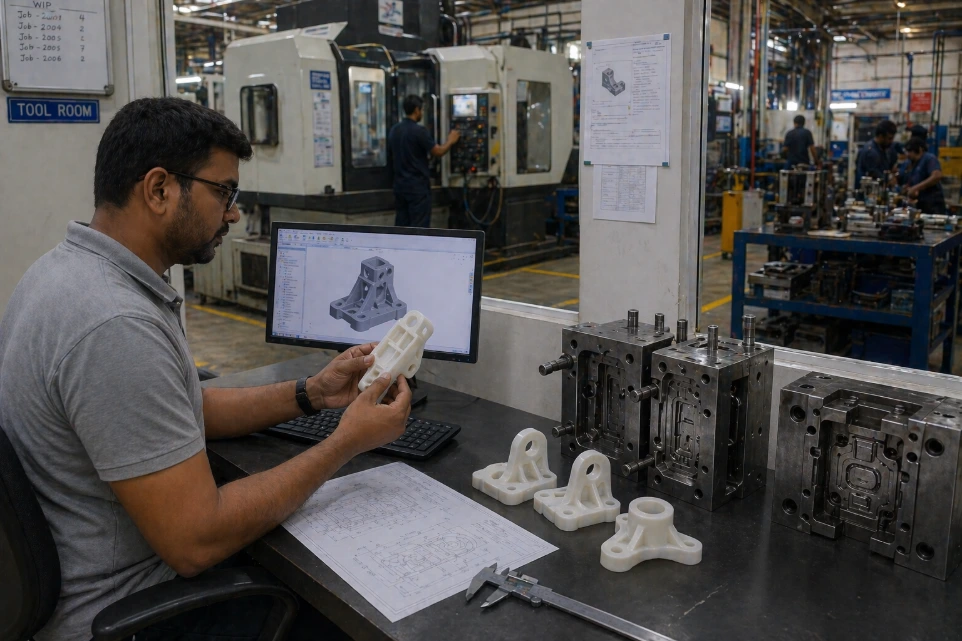 Rapid prototyping setup for plastic product development