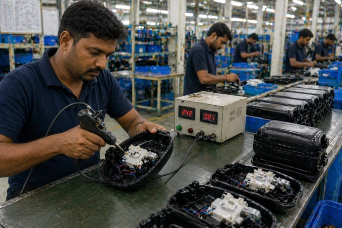 Preparing plastic products for packaging and dispatch