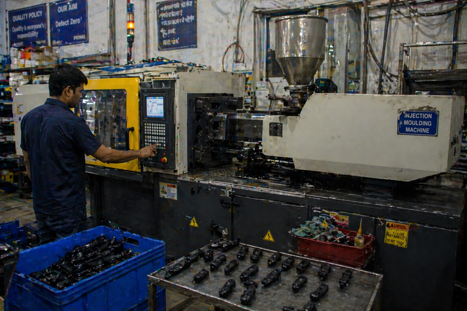 OEM plastic manufacturing facility with injection moulding machines