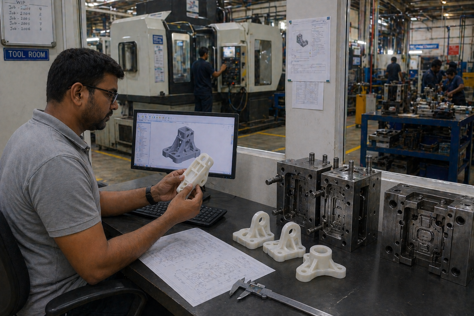 Rapid prototyping setup for plastic product development