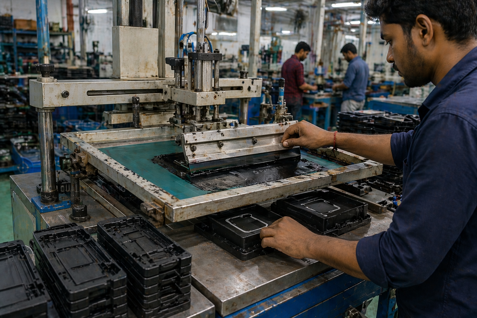 Screen printing process for branding plastic products and components