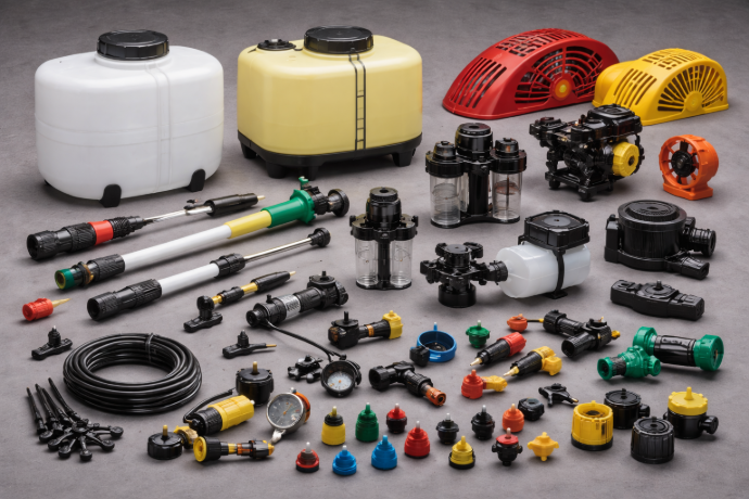Drip irrigation accessories including pipes, connectors, and fittings