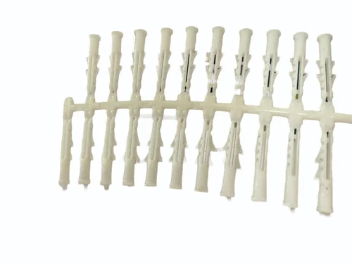 Nylon wall plugs with screws for strong fixing in concrete and brick walls