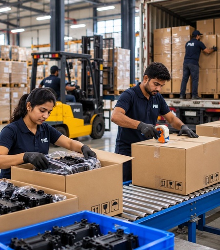 Safely packed manufacturing orders ready for dispatch